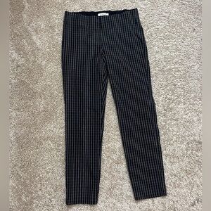 Elle women's plaid cropped  Black and White Striped Pants Preppy Academia
